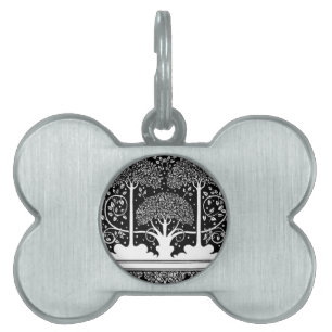 Art Nouveau Tree Beardsley Pattern Pet Name Tag