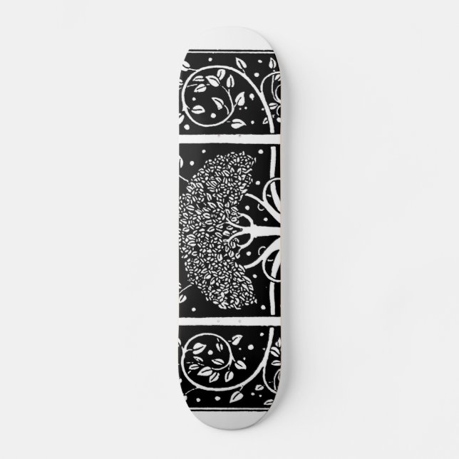 Art Nouveau Tree Beardsley Pattern Skateboard (Front)