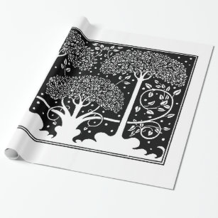 Art Nouveau Tree Beardsley Pattern Wrapping Paper