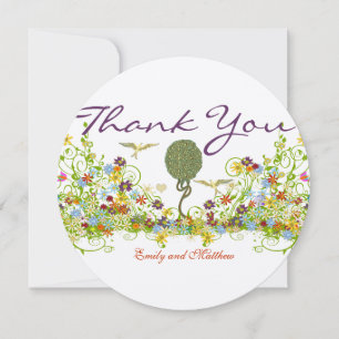 Art Nouveau Tree Wedding Thank You Card