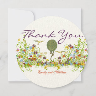 Art Nouveau Tree Wedding Thank You Card