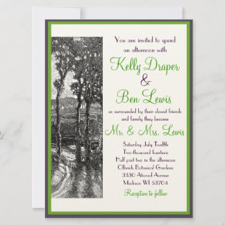 Art Nouveau Trees Sophisticated Wedding Invitation