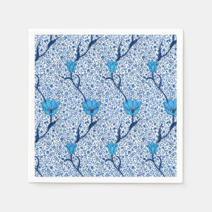 Art Nouveau Tulip Damask, Cobalt Blue Napkin