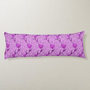 Art Nouveau Tulip Damask, Violet and Orchid Body Cushion