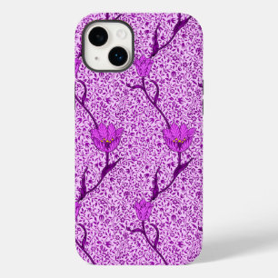 Art Nouveau Tulip Damask, Violet and Orchid iPhone 14 Plus Case