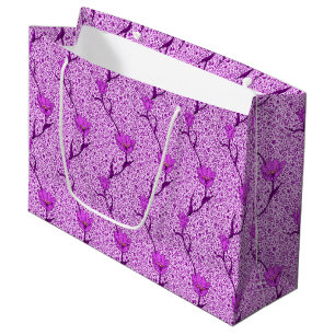 Art Nouveau Tulip Damask, Violet and Orchid Large Gift Bag