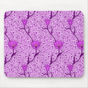 Art Nouveau Tulip Damask, Violet and Orchid Mouse Mat