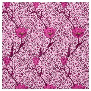 Art Nouveau Tulip Damask, Wine & Fuchsia Pink Fabric