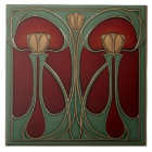 Art Nouveau Tulip Tapestry Ceramic Tile