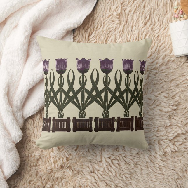 Art Nouveau Tulips Cushion (Blanket)