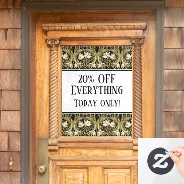 Art Nouveau Tulips Customisable Window Cling (Home Door)