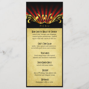 Art Nouveau Vegas Dinner Menu red