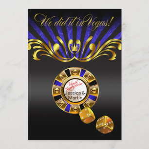 Art Nouveau Vegas Reception gold blue Invitation