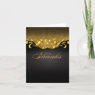 Art Nouveau Vegas Thank You   gold black Card