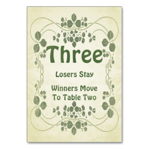 Art Nouveau Vintage #3 Bunco Table Card