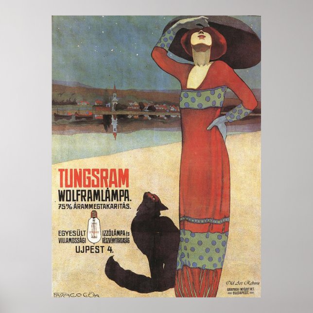 Art Nouveau Vintage Advertisement Poster (Front)