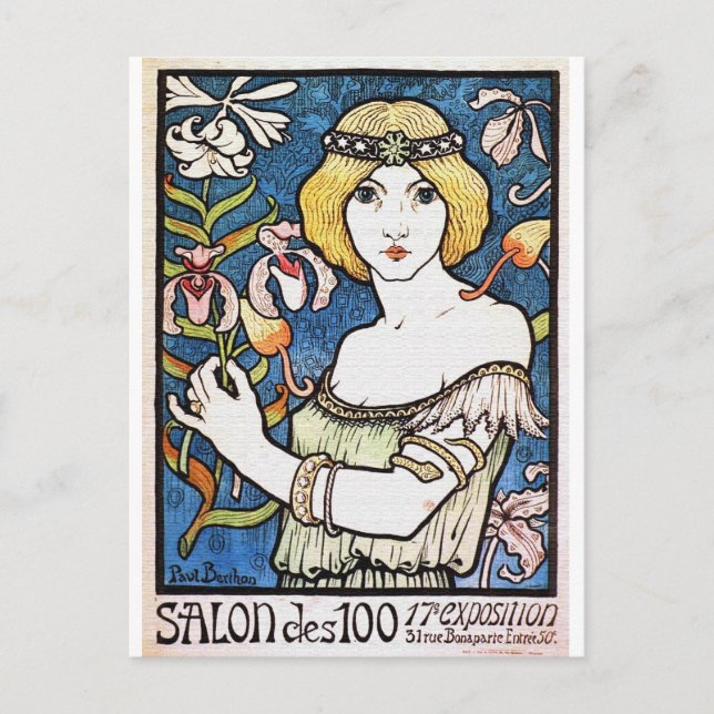 Art Nouveau Vintage Beauty - Postcard (Front)