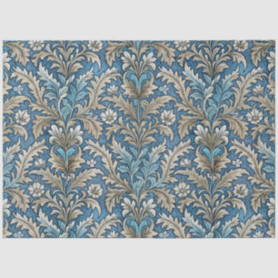 Art Nouveau Vintage Blue Floral Wallpaper Pattern Tissue Paper