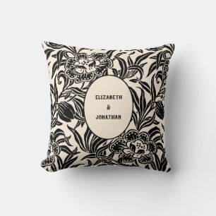 Art Nouveau Vintage Botanical Floral Pattern Cushion