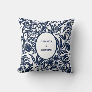 Art Nouveau Vintage Botanical Floral Pattern Cushion