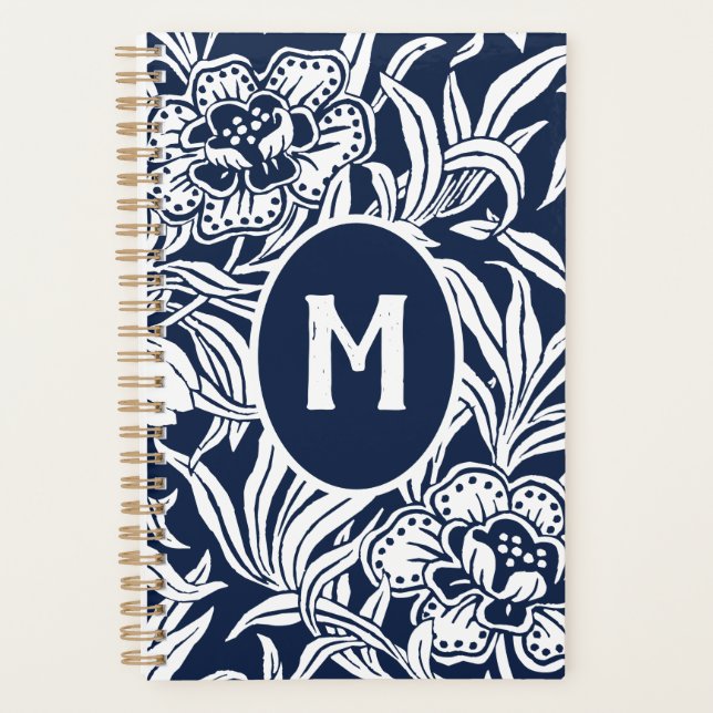 Art Nouveau Vintage Botanical Floral Pattern Planner (Front)