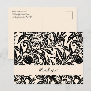 Art Nouveau Vintage Botanical Floral Pattern Postcard