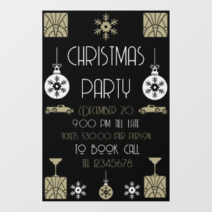 Art Nouveau Vintage Christmas Window Cling