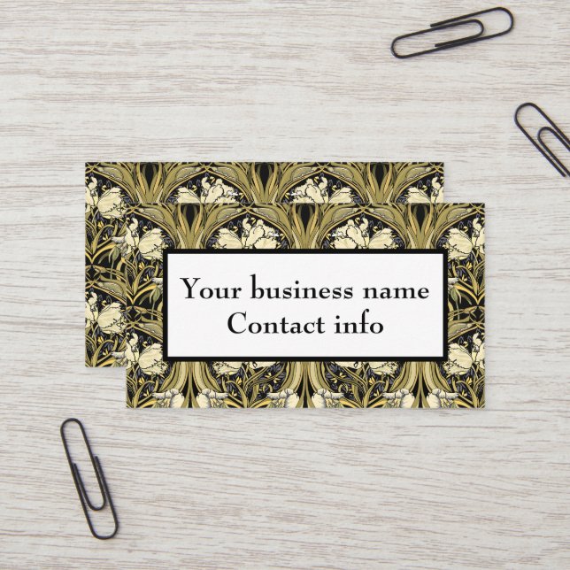 Art Nouveau Vintage Customisable Business Card (Front/Back In Situ)