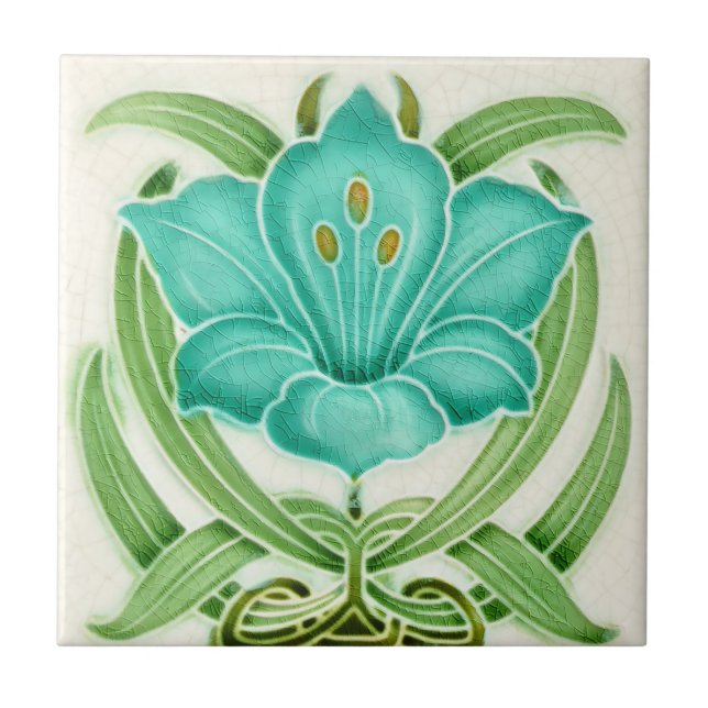 Art Nouveau Vintage Design Backsplash Tile 2 Sizes (Front)
