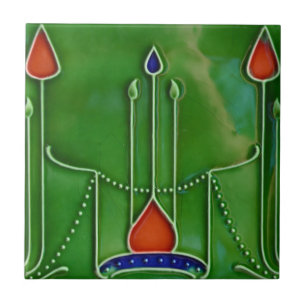 Art Nouveau Vintage Design Backsplash Tile 2 Sizes