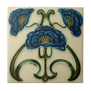 Art Nouveau Vintage Design Feature Tile