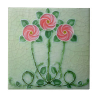 Art Nouveau Vintage Design Feature Tile in 2 Sizes