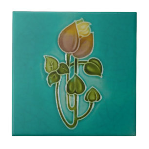 Art Nouveau Vintage Design Feature Tile in 2 Sizes