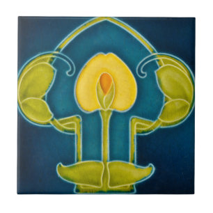 Art Nouveau Vintage Design Feature Tile in 2 Sizes