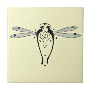 Art Nouveau Vintage Dragonflies Tile