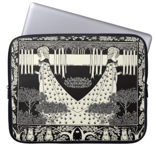 Art Nouveau Vintage Drawing Laptop Sleeve