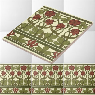 Art Nouveau Vintage Floral Border Frieze Tile
