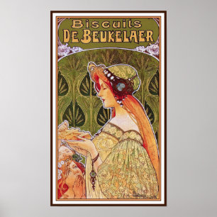 Art Nouveau Vintage Poster: Biscuits Poster