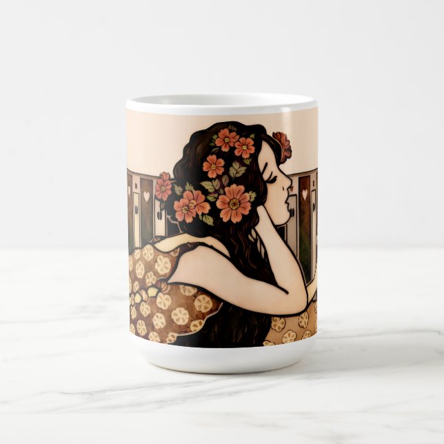 Art Nouveau Vintage reader Coffee Mug (Center)