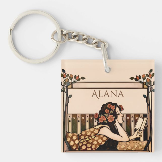 Art Nouveau Vintage reader Key Ring (Front)