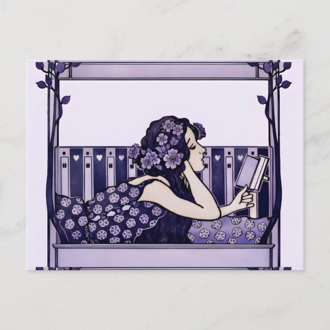 Art Nouveau Vintage reader Postcard (Front)