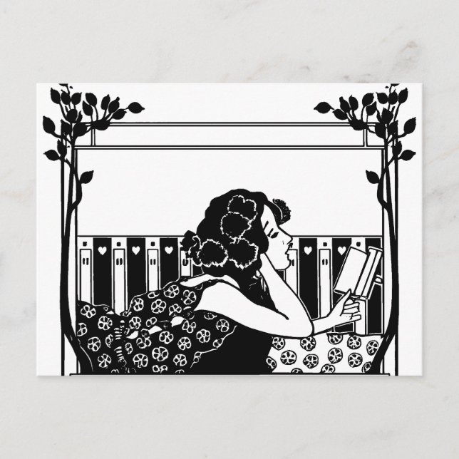Art Nouveau Vintage reader Postcard (Front)