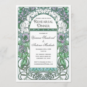 Art Nouveau Vintage Rehearsal Dinner Invitations