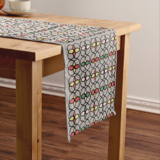 Art Nouveau Vintage Style Grey, green,yellow, Short Table Runner