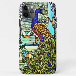 Art Nouveau Vintage Tiffany Stained Glass Peacock iPhone 11 Pro Max Case