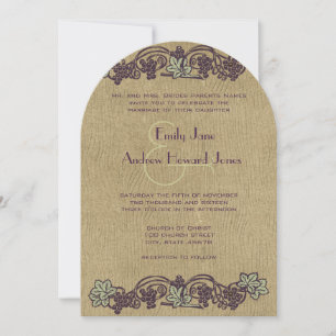 Art Nouveau Vintage Vineyard Wedding Invites