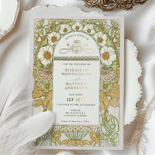Art Nouveau Vintage Wedding Foil Accents