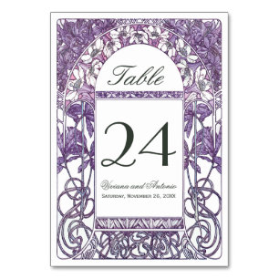 Art Nouveau Vintage Wedding Table Numbers