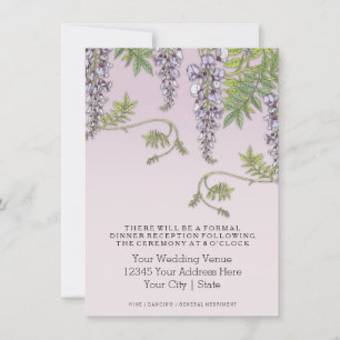 Art Nouveau Vintage Wisteria Floral Rehearsal Invitation