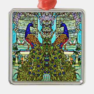 Art Nouveau VintageTiffany Stained Glass Peacock Metal Tree Decoration